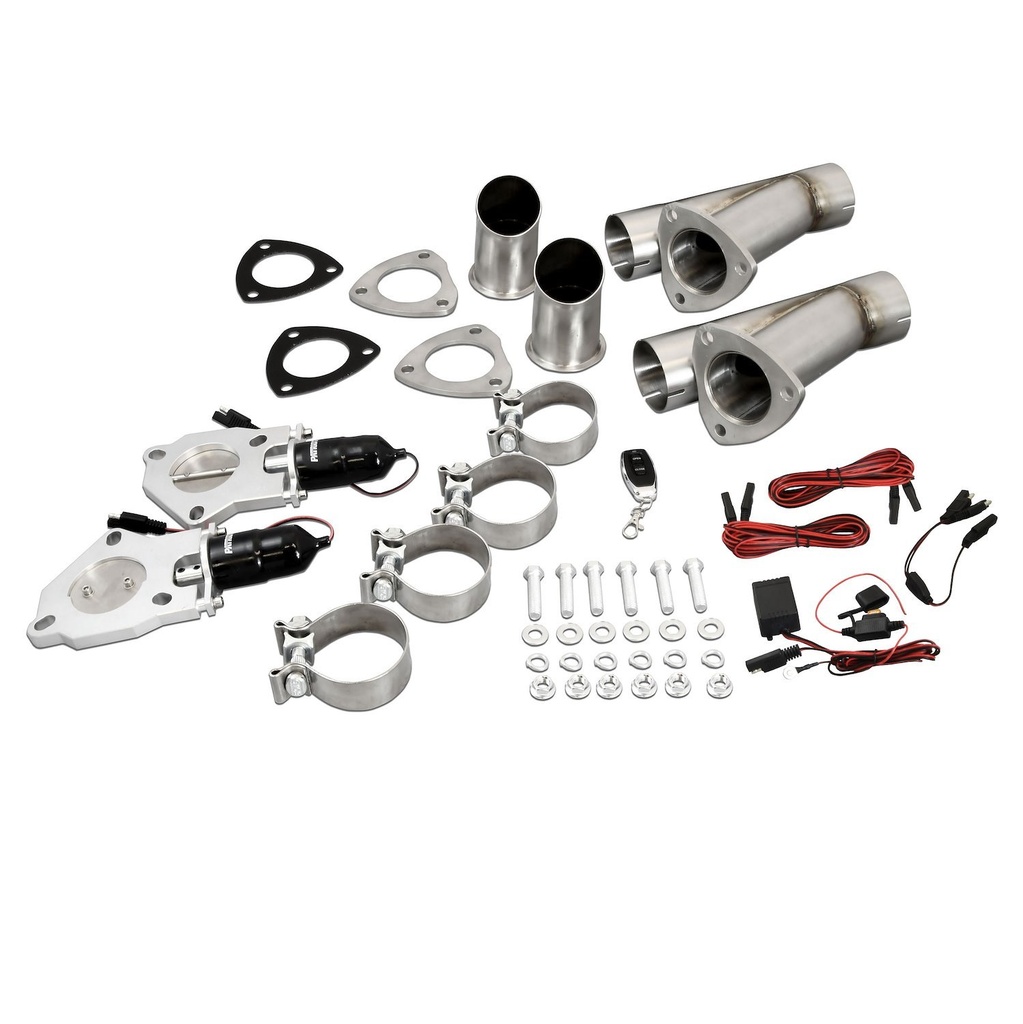 Patriot Exhaust PEC250K: Dual 2.500 in. Electric Cutout System w/Remote