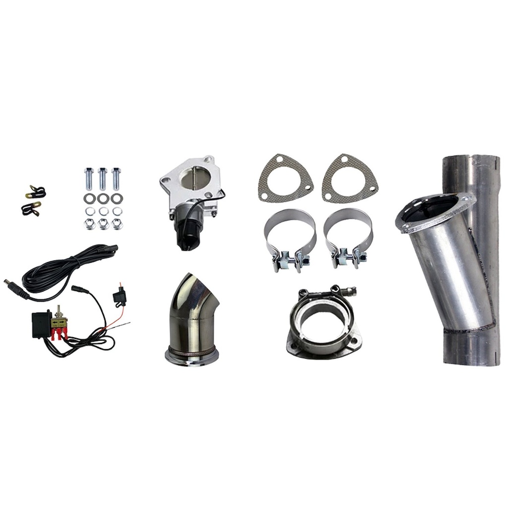 Granatelli 303530: 303530 Electronic Exhaust Cutout Kit, 3.0 in. (76 mm), Aluminized Mild Steel, w/Slip Fit And Band Clamps