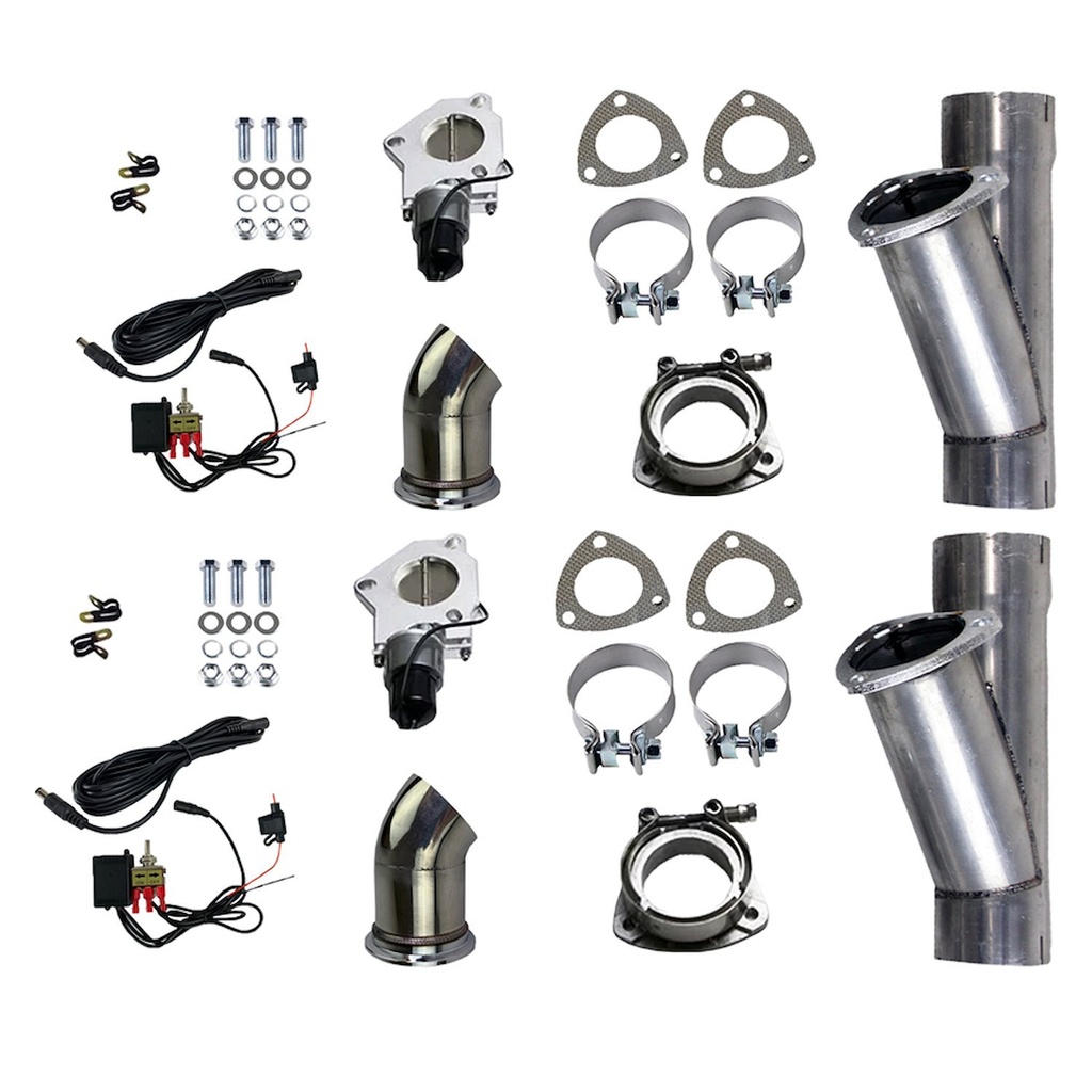 Granatelli 303522D: 303522D Electronic Aluminized Mild Steel Exhaust Cutout System for 2 1/4 in. Dual Exhaust (Slip-Fit)