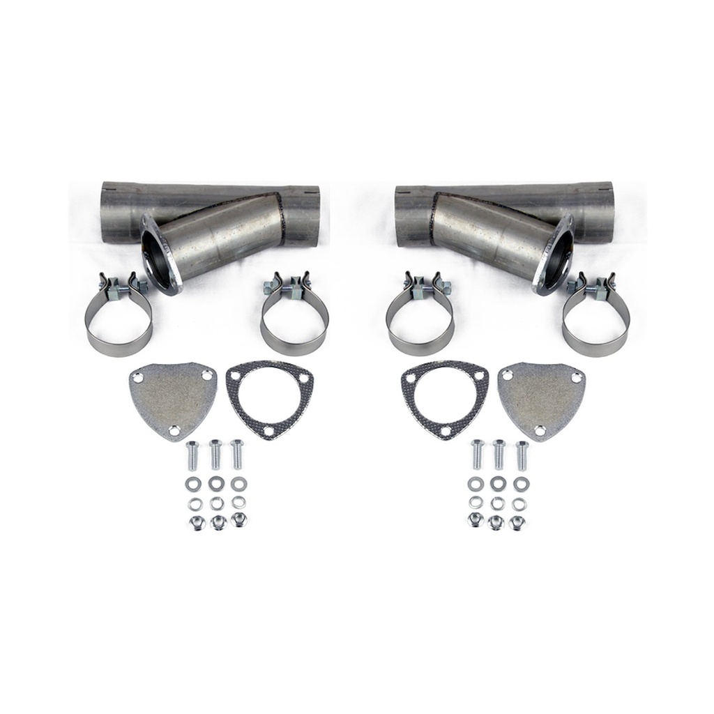 Granatelli 304525D: 304525D Manual Exhaust Cutout Kit, 2.5 in. (63 mm), Aluminized Mild Steel, w/Slip Fit And Band Clamps, Set Of 2