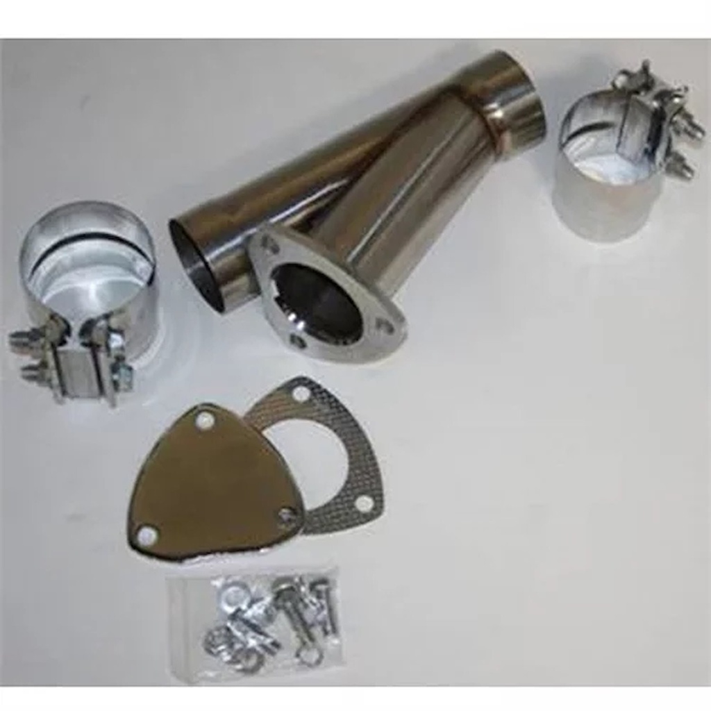 Granatelli 305525: 305525 Manual Exhaust Cutout Kit, 2.5 in. (63 mm), Stainless Steel, Slip Fit, w/Band Clamp