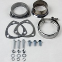 Granatelli 307530-3: 307530-3 V Band To Straight Connection, 3.0 in. 76 mm., w/Gaskets, Converts 3-Bolt Collector to V Band Flange w/Clamp And