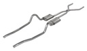 Pypes Performance Exhaust SMA40T: Crossmember Back H-Pipe Exhaust System with Turbo Pro Mufflers Fits Select 1960-1974 Mopar A-Body [2.500 in.]