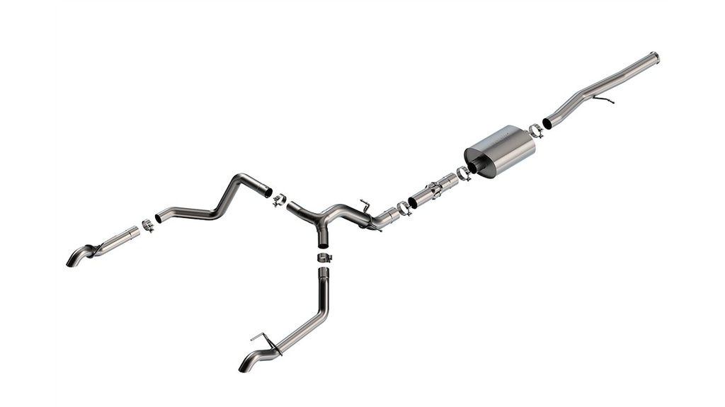 Borla 140915: Cat-Back Exhaust System Fits Select Chevy Silverado 1500 ZR2 6.2L 4WD, GMC Sierra 1500 AT4X 6.2L 4WD [ATAK Muffler]