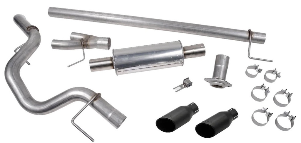 Roush Performance 422266-BLK: 422266-BLK Cat-Back Exhaust System Fits Select Ford F-150 5.0L [Side-Exit, Black Tips]