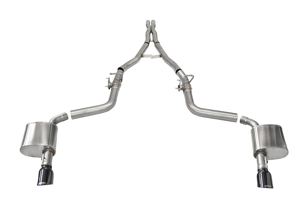 Corsa 21072BLK: Active Valve (NPP) Cat-Back Exhaust System Fits Select Dodge Challenger 6.2L, 6.4L - Single Black Tips