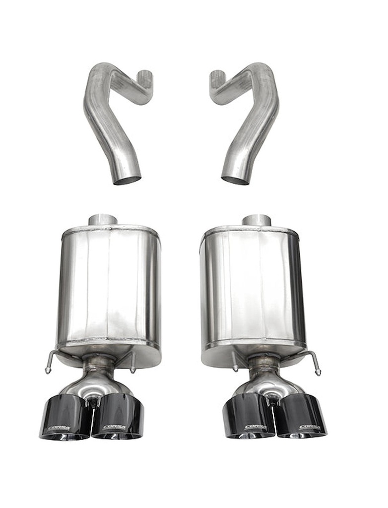 Corsa 21077BLK: Xtreme Sound-Level Axle-Back Exhaust System for Select 2006-2013 Chevy Corvette C6 ZO6/ZR1 [Black Tips]