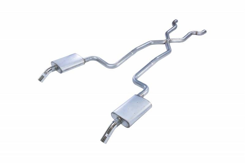 Pypes Performance Exhaust SCC10T: Crossmember Back X-Pipe Exhaust System with Turbo Pro Mufflers for 1974 Chevrolet C3 Corvette [2.500 in.]