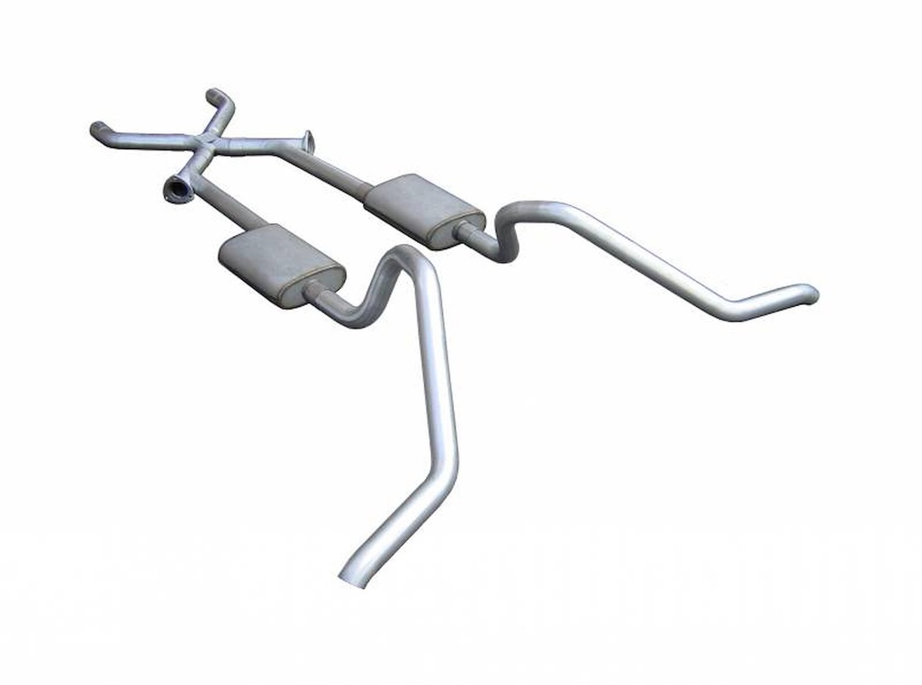 Pypes Performance Exhaust SGB11T: Crossmember Back X-Change Exhaust System with Turbo Pro Mufflers for Select 1965-1970 GM B-Body [2.500 in.]