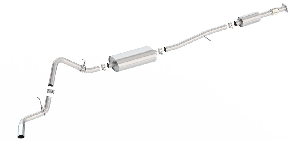 Borla 140800: 140800 S-Type Cat-Back Exhaust System Fits Select Silverado 1500, Sierra 1500 2.7L Turbo