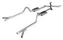 Pypes Performance Exhaust SGC11T: Crossmember Back X-Change Exhaust System with Turbo Pro Mufflers for Select 1955-1957 Chevrolet Tri-Five [2.500 in.]