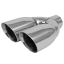 Jones Exhaust JST130: Chrome Stainless Steel Exhaust Tip Dual Round Double Wall 4"