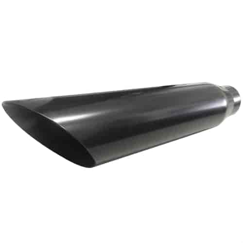 [JEX-J244018AC2] Jones Exhaust J244018AC2: Black Stainless Steel Exhaust Tip Angled 4"