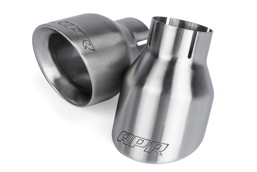 [AXR-TPK0002] APR TPK0002: Double-Walled 4" Slash-Cut Tips (Brushed) - Set of 2