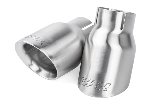 [AXR-TPK0007] APR TPK0007: Double-Walled 3.5" Slash-Cut Tips (Brushed Silver) - Set of 2