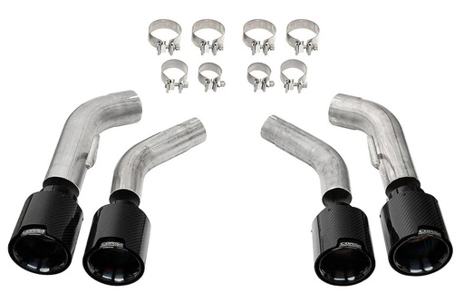 [CSE-21835CFBLK] Corsa 21835CFBLK: 21835CFBLK Pro Series Clamp-On Exhaust Tips Fits Select Chevrolet Camaro SS, ZL1 6.2L [4.500 in. Quad Outlet, Carbon Fiber/Black