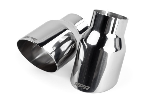 [AXR-TPK0005] APR TPK0005: Single-Walled 3.5" Slash-Cut Tips (Polished Silver) - Set of 2