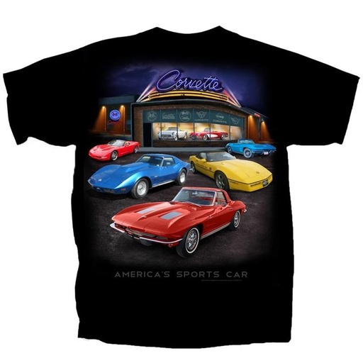 [JBT-CVASCBADLLG] Corvette Showroom T-Shirts, Large