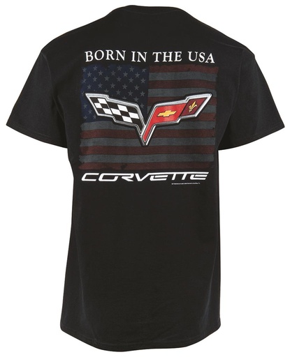 [JBT-CVVLGRBADLLG] Born In The USA Corvette T-Shirt, Large