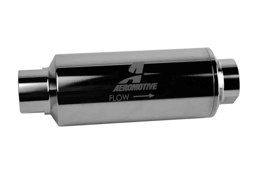 [AEI-12342] Aeromotive 12342: Filter, In-line, Pro-series, AN-12, 40 Micron Stainless steel element, Nickel Chrome Finish