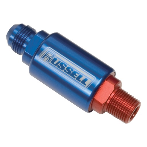 [RUS-650170] Russell 650170: Competition Fuel Filter -08 AN Male Inlet / 3/8" NPT Male Outlet