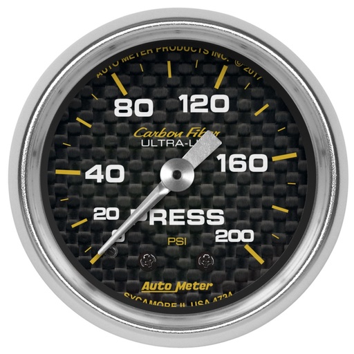 [ATM-4734] AutoMeter GAUGE, PRESSURE, 2 1/16", 200PSI, MECHANICAL, CARBON FIBER