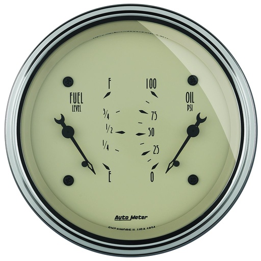 [ATM-1824] AutoMeter 3-3/8" DUAL GAUGE, 100 PSI/0-90 Ω, ANTIQUE BEIGE