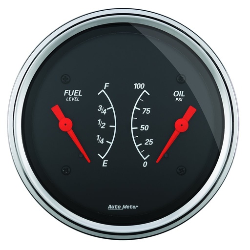 [ATM-1434] AutoMeter 3-3/8" DUAL GAUGE, 100 PSI/0-90 Ω, DESIGNER BLACK