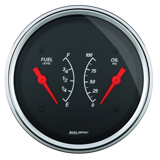 [ATM-1413] AutoMeter 3-3/8" DUAL GAUGE, 100 PSI/240-33 Ω, DESIGNER BLACK