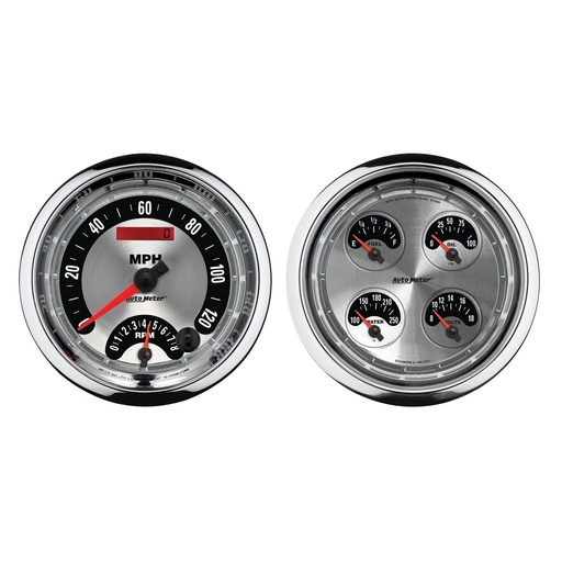 [ATM-1205] AutoMeter 5" QUAD GAUGE, 8K RPM/120 MPH/100 PSI/100-250 °F/8-18V/240-33, AMERICAN MUSCLE