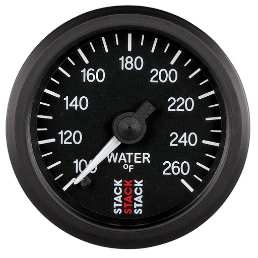 [ATM-ST3308] AutoMeter WATER TEMP, PRO STEPPER MOTOR, 52MM, BLK, 100-260 °F, STEPPER MOTOR, 1/8" NPTF MALE