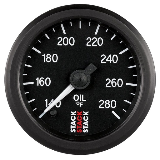 [ATM-ST3310] AutoMeter OIL TEMP, PRO STEPPER MOTOR, 52MM, BLK, 140-280 °F, STEPPER MOTOR, 1/8" NPTF MALE