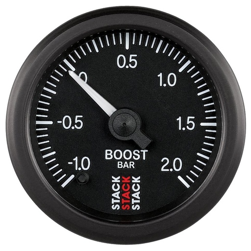 [ATM-ST3311] AutoMeter 52MM, BOOST PRESS, PRO STEPPER, BLK, -1 TO +2 BAR, INCL. T-FITTING