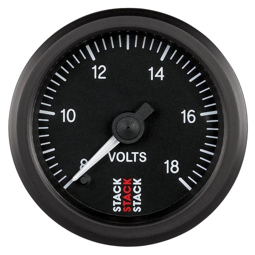 [ATM-ST3316] AutoMeter BATTERY VOLTAGE, PRO STEPPER MOTOR, 52MM, BLK, 8-18V