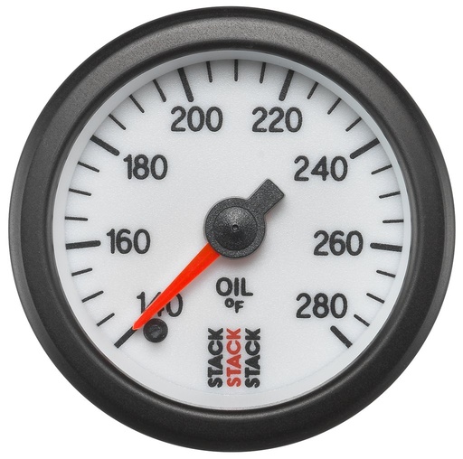 [ATM-ST3360] AutoMeter OIL TEMP, PRO STEPPER MOTOR, 52MM, WHT, 140-280 °F, STEPPER MOTOR, 1/8" NPTF MALE