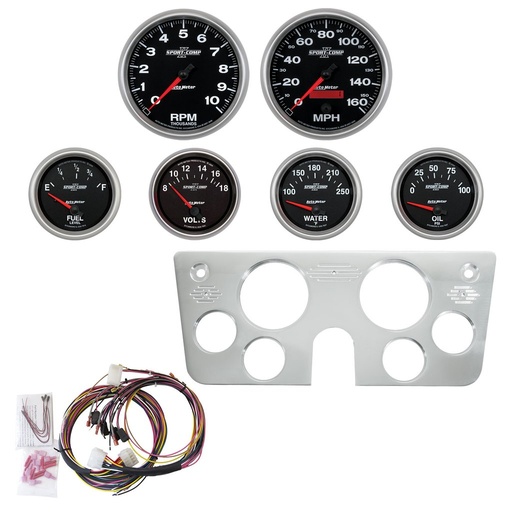 [ATM-7045-12] AutoMeter GAUGE KIT, 6 PC, CHEVY TRUCK 67-72, 2 X 5", 4 X 2-5/8", SPORT-COMP II