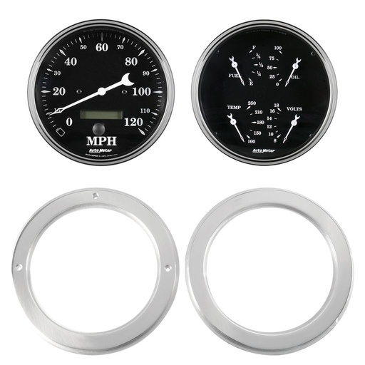 [ATM-7037-07] AutoMeter GAUGE KIT, 2 PC, CHEVY TRUCK 54-55, 2 X 5", OLD TYME BLACK