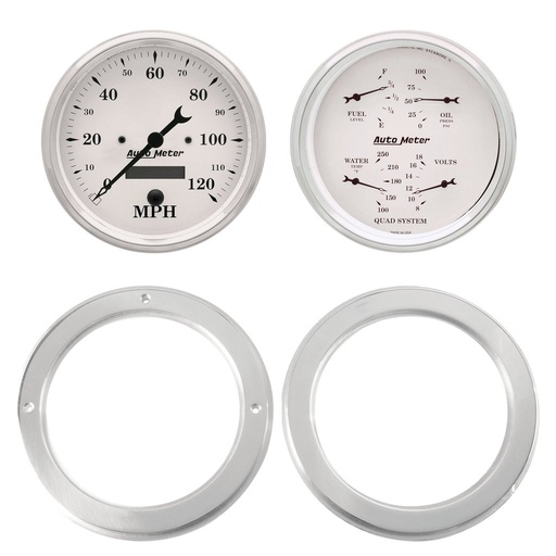 [ATM-7037-08] AutoMeter GAUGE KIT, 2 PC, CHEVY TRUCK 54-55, 2 X 5", OLD-TYME WHITE