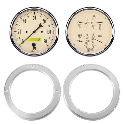 [ATM-7037-02] AutoMeter GAUGE KIT, 2 PC, CHEVY TRUCK 54-55, 2 X 5", ANTIQUE BEIGE