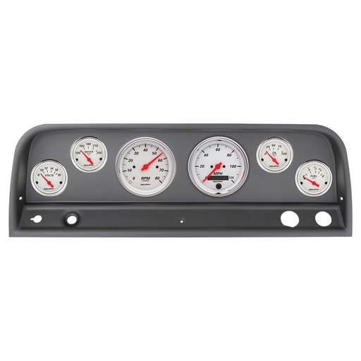 [ATM-2128-03] AutoMeter GAUGE KIT, 6 PC, CHEVY TRUCK 64-66, TACH/MPH/FUEL/OILP/WTMP/VOLT, ARCTIC WHITE