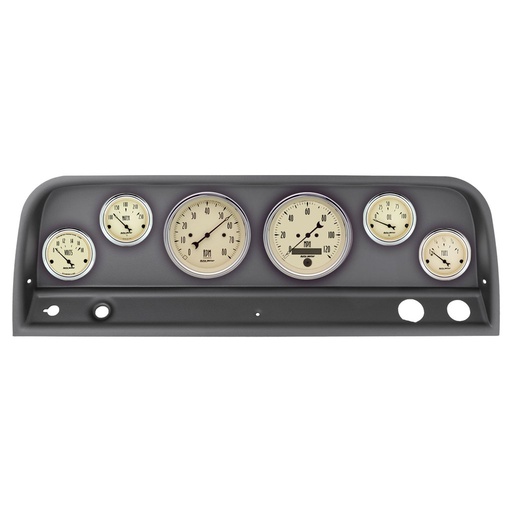 [ATM-2128-02] AutoMeter GAUGE KIT, 6 PC, CHEVY TRUCK 64-66, TACH/MPH/FUEL/OILP/WTMP/VOLT, ANTIQUE BEIGE