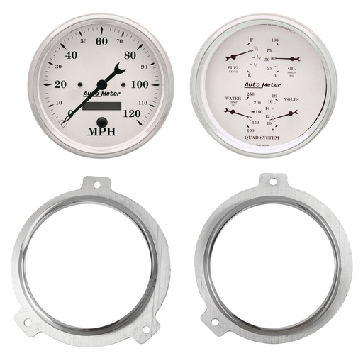 [ATM-7038-08] AutoMeter GAUGE KIT, 2 PC, CHEVY CAR 51-52, 2 X 5", OLD-TYME WHITE