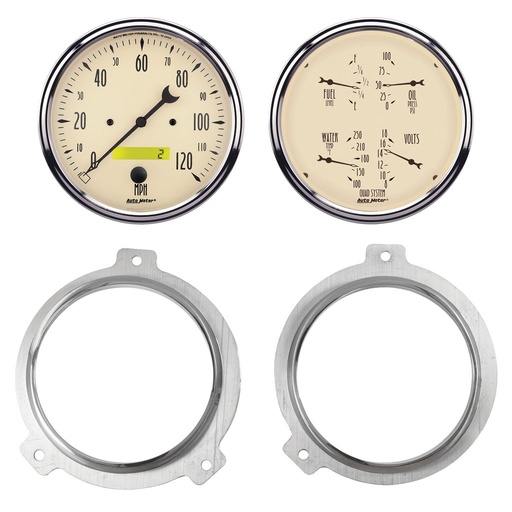 [ATM-7038-02] AutoMeter GAUGE KIT, 2 PC, CHEVY CAR 51-52, 2 X 5", ANTIQUE BEIGE