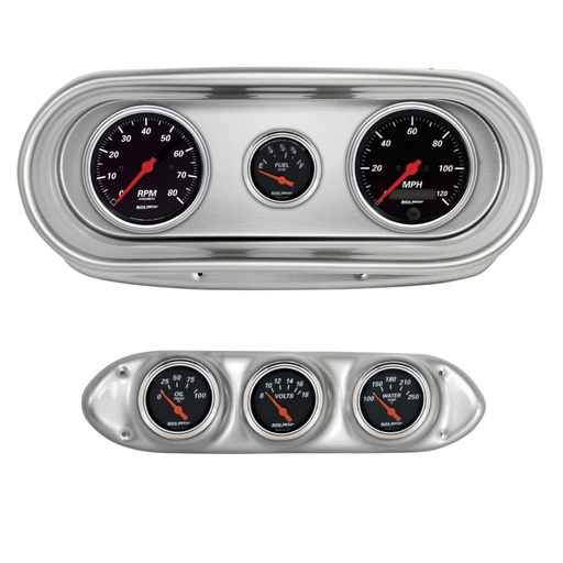 [ATM-2127-06] AutoMeter GAUGE KIT, 6 PC, NOVA 62-65, TACH/MPH/FUEL/OILP/WTMP/VOLT, DESIGNER BLACK