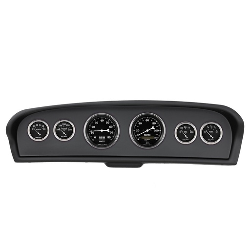 [ATM-2144-07] AutoMeter GAUGE KIT, 6 PC, FORD TRUCK 61-66, TACH/MPH/FUEL/OILP/WTMP/VOLT, OLD TYME BLACK