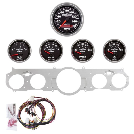 [ATM-7035-12] AutoMeter GAUGE KIT, 5 PC, MUSTANG 65-66, MPH/FUEL/OILP/WTMP/BAT, SPORT-COMP II