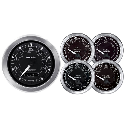 [ATM-8100] AutoMeter 5 PC. GAUGE KIT, 3-3/8" & 2-1/16", ELEC. SPEEDO., CHRONO
