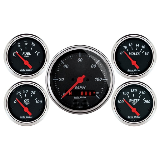 [ATM-1450] AutoMeter 5 PC. GAUGE KIT, 3-3/8" & 2-1/16", GPS SPEEDOMETER, DESIGNER BLACK