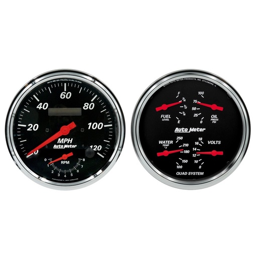 [ATM-1452] AutoMeter 2 PC. GAUGE KIT, 5" QUAD & TACH/SPEEDO, 240-33 Œ©, DESIGNER BLACK