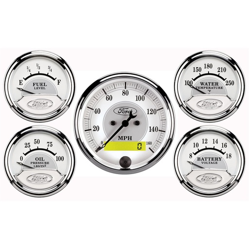 [ATM-880087] AutoMeter 5 PC. GAUGE KIT, 3-1/8" & 2-1/16", ELECTRIC SPEEDOMETER, FORD MASTERPIECE